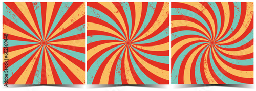 3 in 1. Retro circus, carnival background poster in vector 