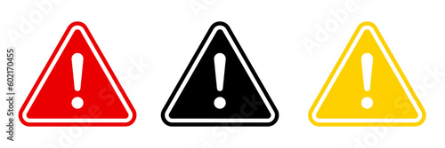 Warning, attention, caution sign set