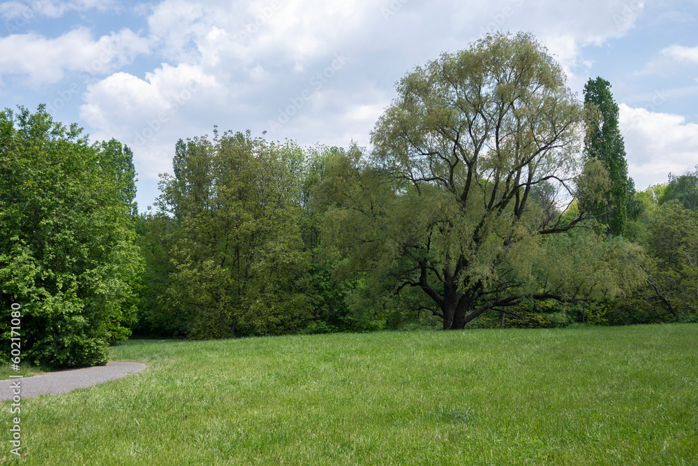 Spring view of South Park in city of Sofia, Bulgaria