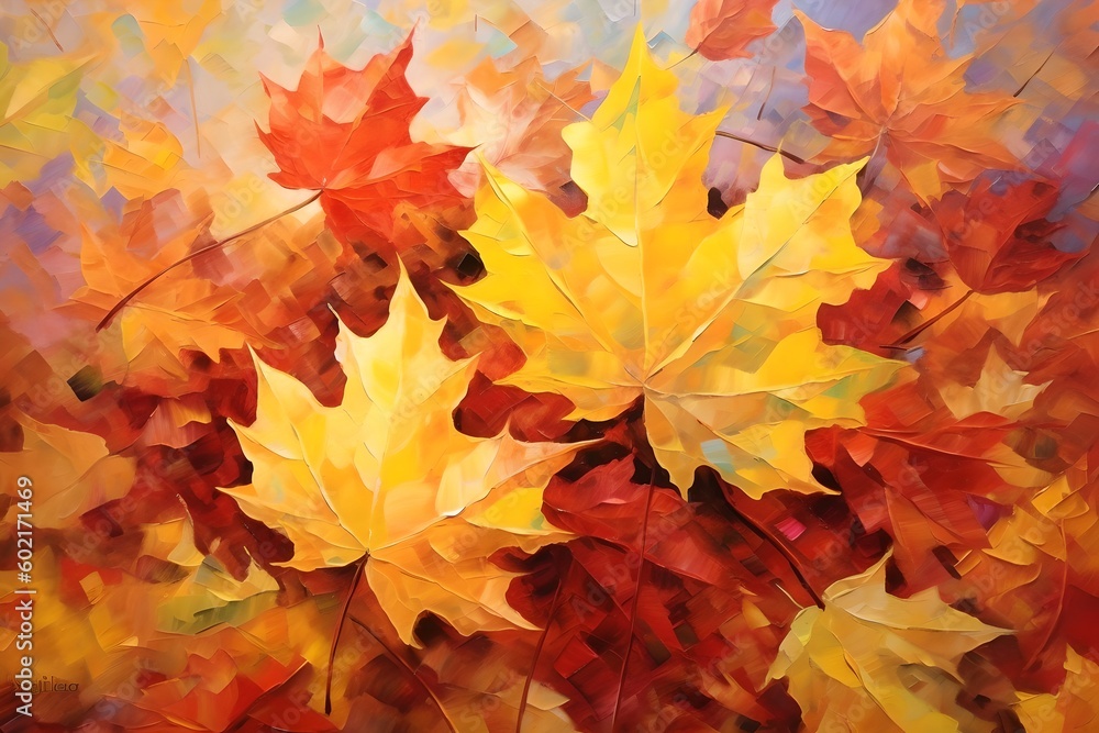 Autumn leaves natural background, generative ai Autumn leaves natural background, generative ai