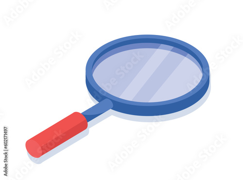 Isometric magnifying glass concept
