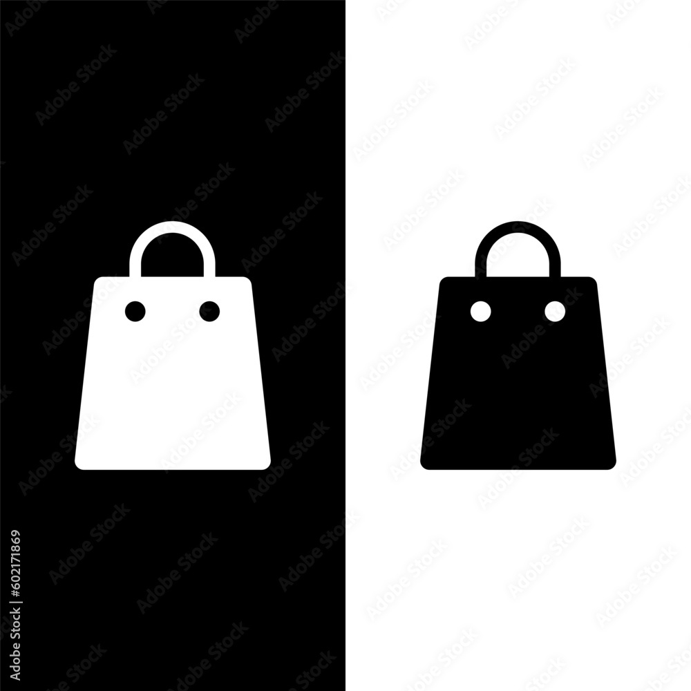 black and white shopping bag icon black and white shopping bag icon