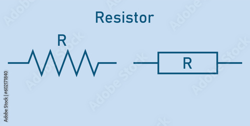 Fixed resistor symbol icon in electricity. vector illustration