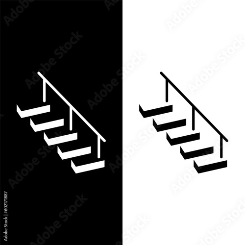 black and white stairs icon
