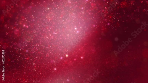 Abstract swarm of red liquid buoyancy star particles. Elegant festive cosmic lights 3D animation background. Vertical magic holidays backdrop and twinkling fairy dust slow motion wallpaper VJ loop photo