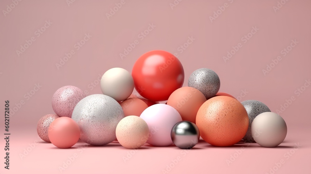 3d rendering of different spheres. Generative ai 3d rendering of different spheres. Generative ai