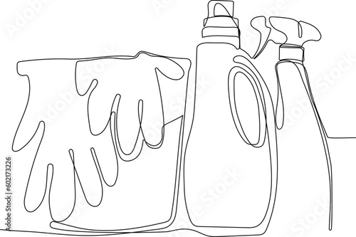 Home cleaning service landing page design concept, illustration of janitors with cleaning tools. Vector illustration