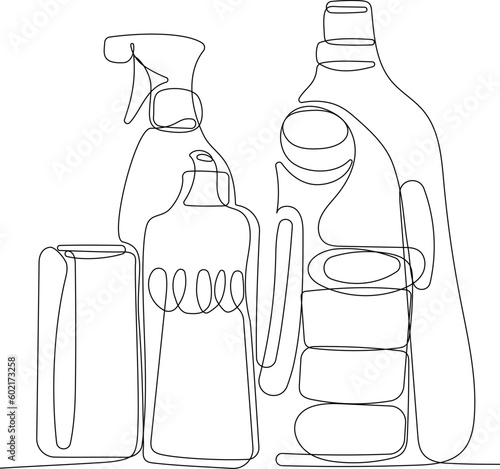 Home cleaning service landing page design concept, illustration of janitors with cleaning tools. Vector illustration