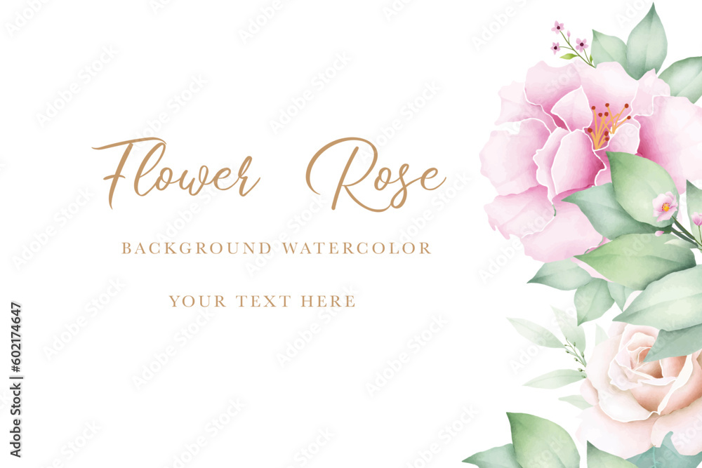  hand drawn rose background watercolor design