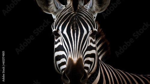 A Generative AI Illustration of a Zebra s Head
