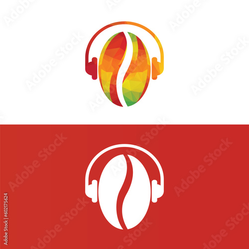 Coffee Podcast Icon Logo Design. Coffee DJ logo concept.