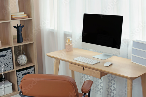 Modern teenager's room interior with stylish workplace © New Africa