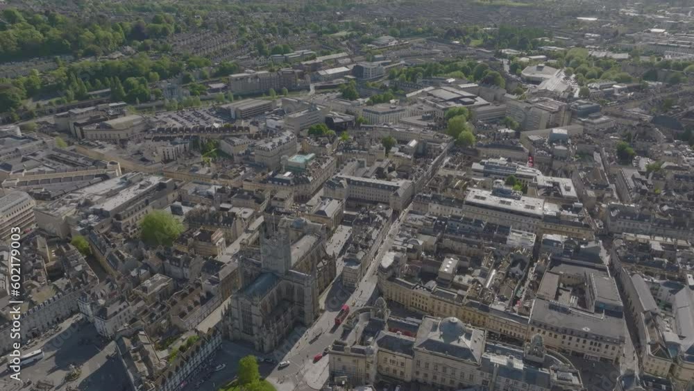 Flying high above Bath and its recognizable landmarks Flying high above Bath and its recognizable landmarks