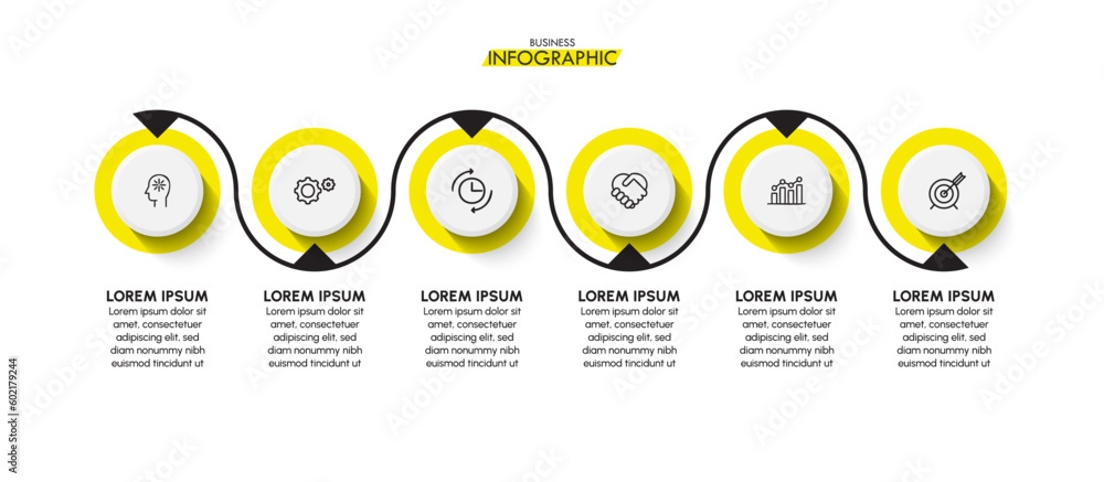 Vetor de Business data visualization. timeline infographic icons ...