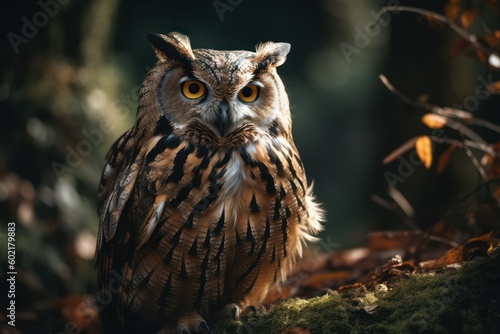 Beautiful owl in its natural habitat. AI generated, human enhanced © top images