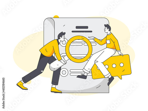 Job Interview People Flat Vector Concept Operation Hand Drawn Illustration
