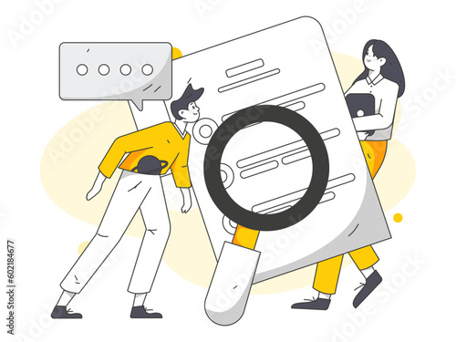 Job Interview People Flat Vector Concept Operation Hand Drawn Illustration
