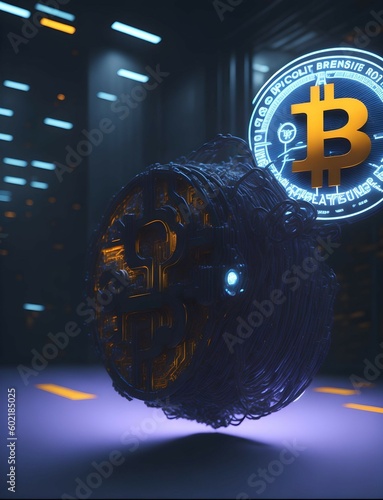 Fototapeta Crypto Coin 3D effect