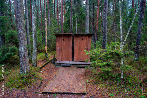 Outdoor toilet in Kemeri National Park in Latvia photo