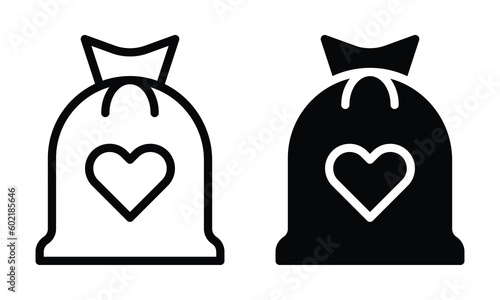 Fundraising icon with outline and glyph style.