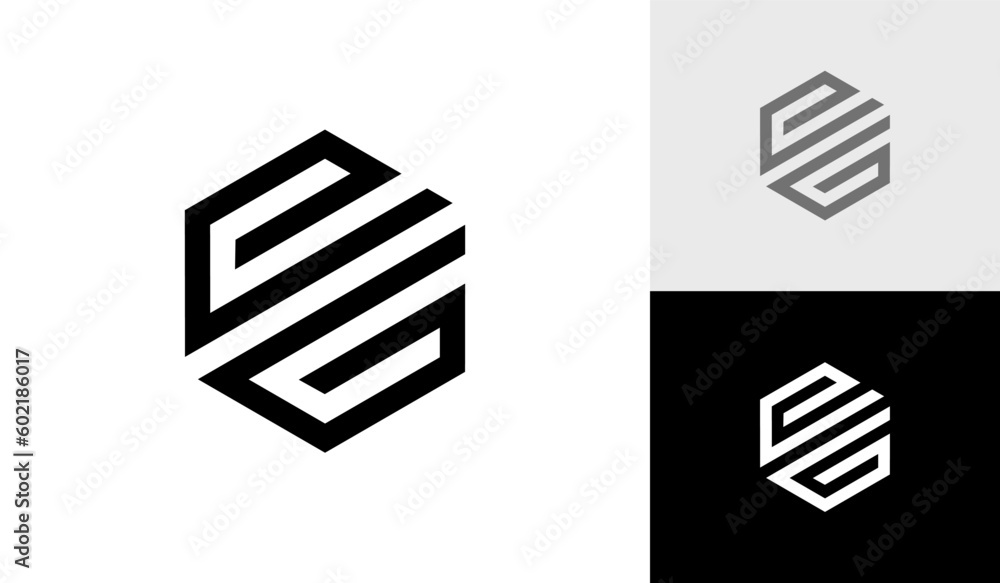 Letter EG initial hexagon monogram logo design Letter EG initial hexagon monogram logo design
