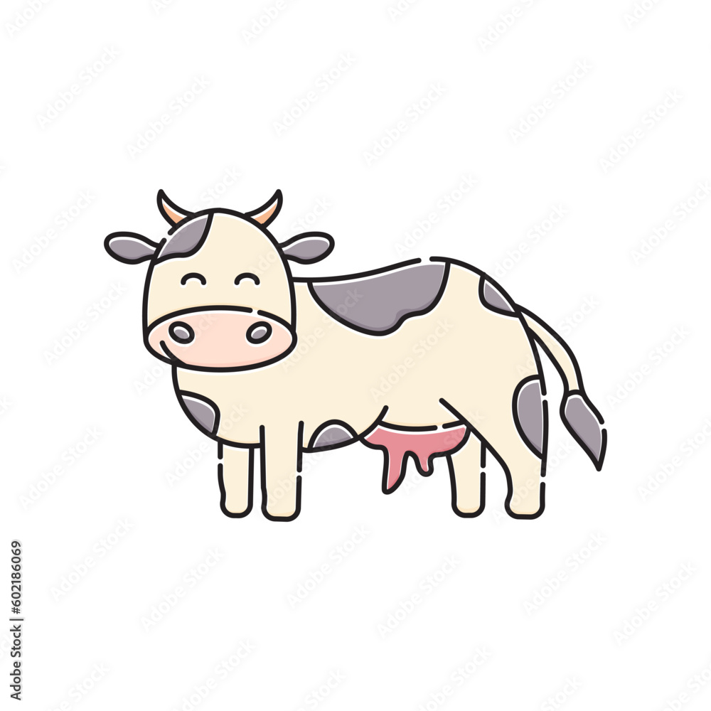 Fototapeta premium cute illustration of a dairy cow