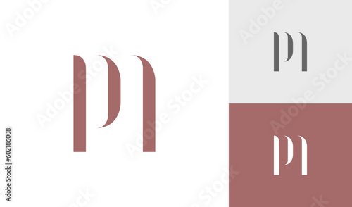 Letter PM initial monogram logo design