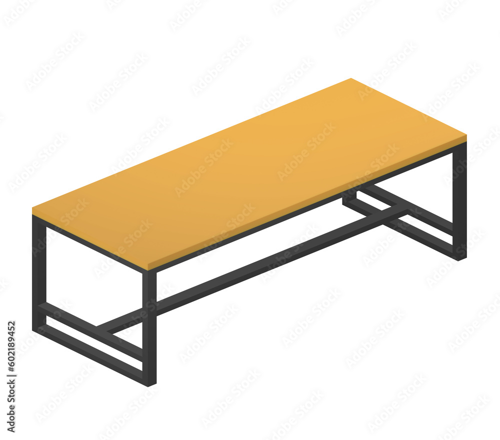 Illustration of long table with no background, transparent background, 3d render. Illustration of long table with no background, transparent background, 3d render.