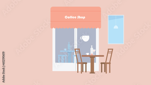 illustration of a cafe coffee shop