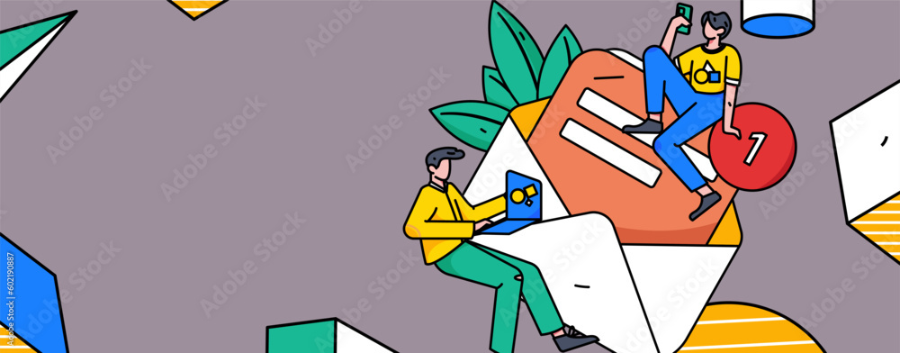 Virtual characters social communication concept business flat vector hand drawn illustration
Virtual characters social communication concept business flat vector hand drawn illustration