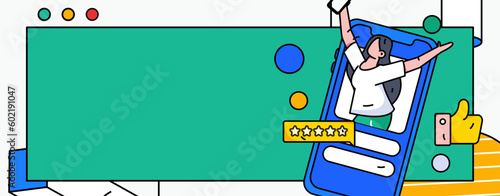 Virtual characters social communication concept business flat vector hand drawn illustration
