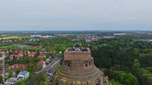 Drone shot of Monument to the Battle of the Nations ( Völkerschlachtdenkmal ) , Leipzig , Germany photo