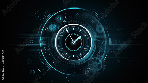 
Abstract Futuristic Technology Background with Clock concept and Time Machine.Emphasizing the fleeting nature of time and the preciousness of time.. AI Generative photo