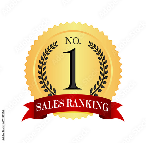 No.1 medal icon illustration | sales ranking