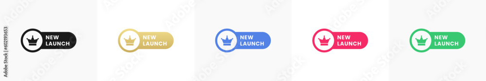 New launch label vector or New launch sign vector isolated in flat style. Simple New launch label for packaging design element. New launch sign vector for your product design element. New launch label vector or New launch sign vector isolated in flat style. Simple New launch label for packaging design element. New launch sign vector for your product design element.