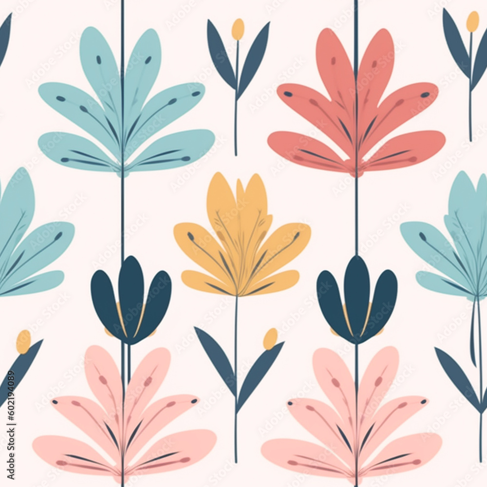 A floral pattern - created with Generative AI technology A floral pattern - created with Generative AI technology