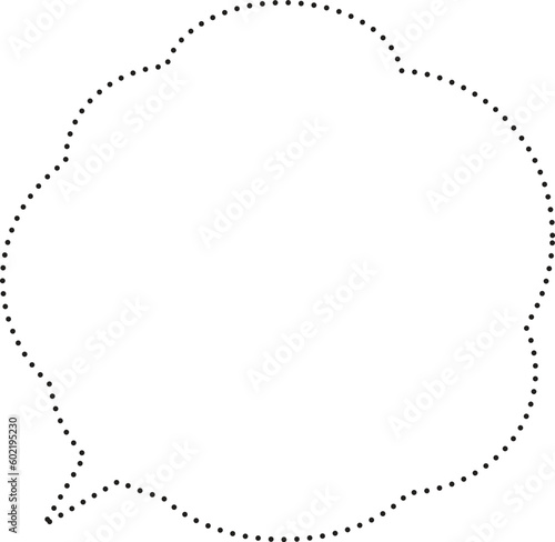 雲形吹き出し　点線　白塗り
