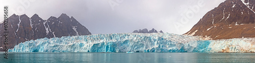 Panoramic View of an Active Arctic Glacier