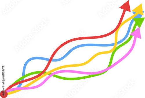 Colorful arrows growth. Financial and Investment concept.