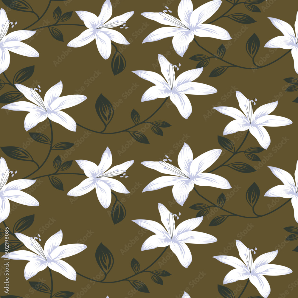 seamless vector flower design on background