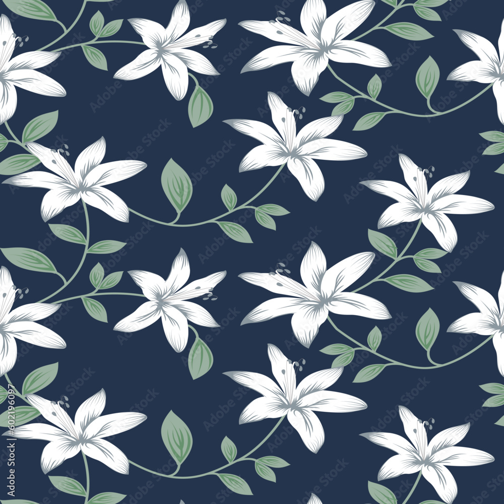 seamless vector flower design on background seamless vector flower design on background