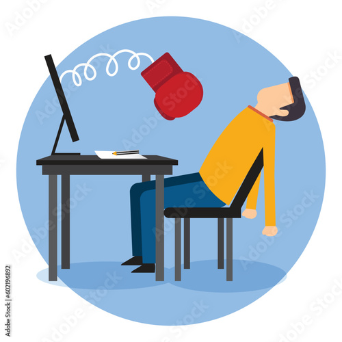 Working hard in front of the computer
