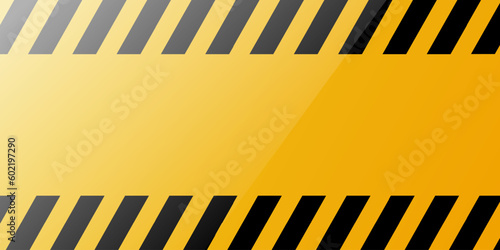 Blank yellow warning sign with black stripes background