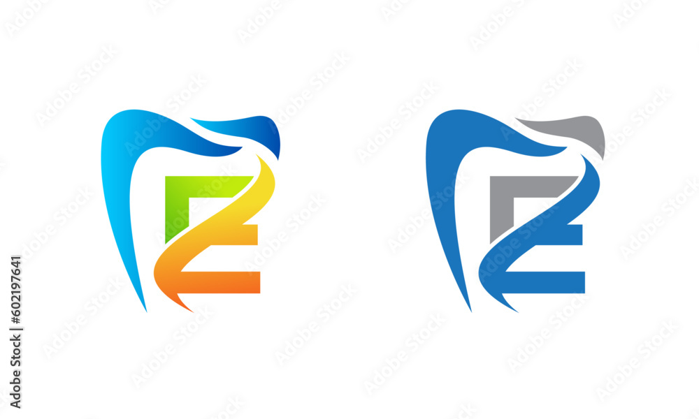 E letter dental Care logo design and healthy dental clinical services. E letter dental Care logo design and healthy dental clinical services.