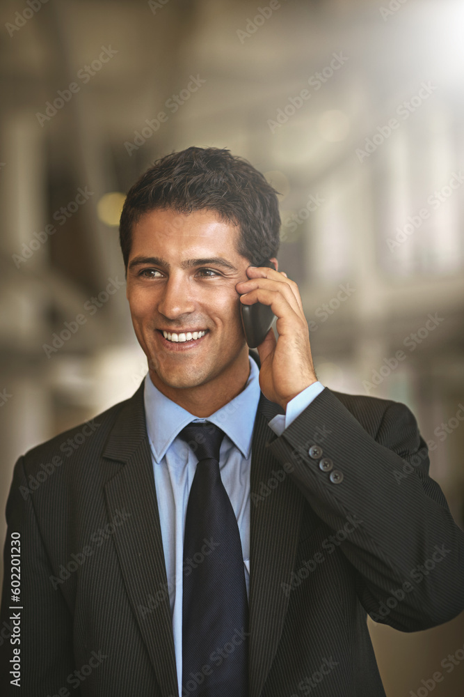 Business man, thinking and phone call with online communication, networking and feedback of legal advice. Professional person or corporate lawyer listening to client or idea on chat with mockup space Business man, thinking and phone call with online communication, networking and feedback of legal advice. Professional person or corporate lawyer listening to client or idea on chat with mockup space