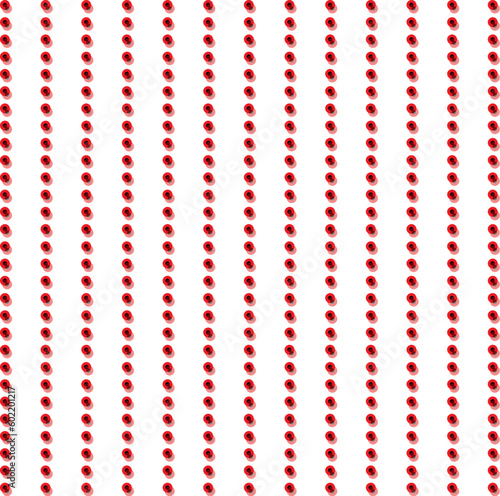 Imitation of red caviar arranged in rows