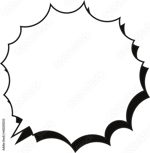 トゲトゲ吹き出し　影付き　白塗り
