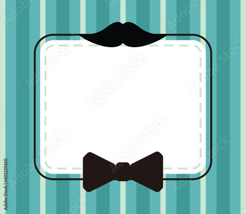 father's day background, mustache and tie icon with free space for text. Template for banner, poster, social media, web, greeting card.