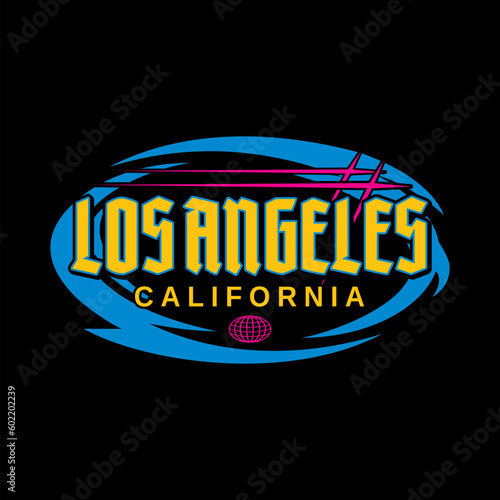 Los Angeles y2k streetwear vintage style colorful slogan quote vector icon illustration background. Suitable for tshirt, clothing, poster, banner, flyer, sticker