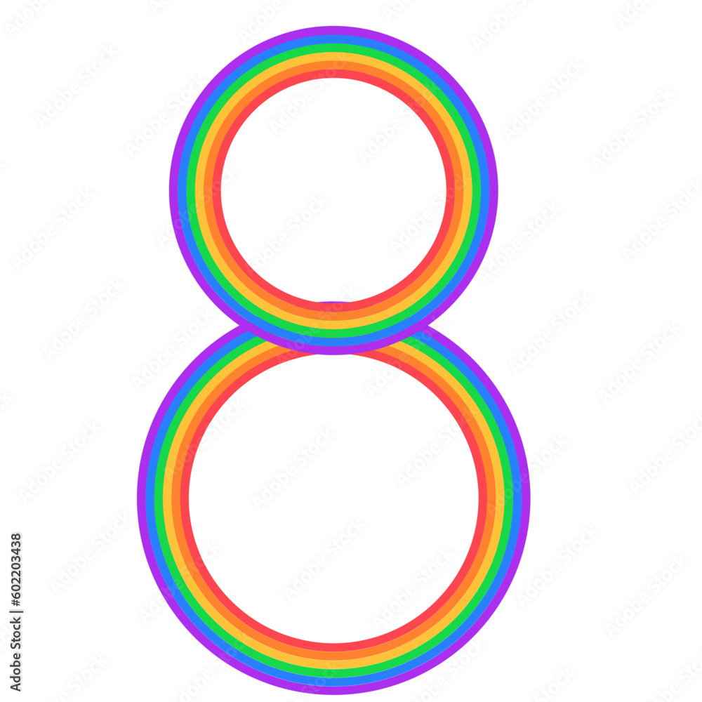 number 8 rainbow letter number 8 rainbow letter